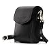 MegaGear Protective Black Leather Camera Case, Bag for for DSC-RX100 V, Panasonic Lumix DMC-ZS45, DMC-ZS50, Nikon Coolpix P340 Fix Lens, Canon PowerShot S120, Nikon Coolpix L28, DMC-TZ57, DMC-TZ70