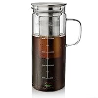 BTäT- Cold Brew Coffee Maker, 1.5 Quart,48 oz Iced Coffee Maker, Iced Tea Maker, Airtight Cold Brew Pitcher, Coffee Accessories, Cold Brew System, Cold Tea Brewing, Coffee Gift, Tea Maker with Infuser