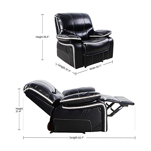 LCH Single Recliner Sofa Chair – Support Back and Waist Design of Reclining Couch Seat Body Relaxing - Thumbnail 5