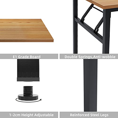 DlandHome Reversible LShaped Desk Large Corner Desk Folding Table
