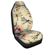 Rnyleeg Retro Seat Cover for Car Flower Dragonfly