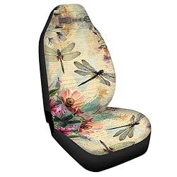 Rnyleeg Retro Seat Cover for Car Flower Dragonfly