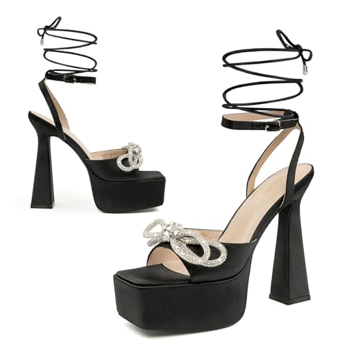 JENN ARDOR Platform Heels Lace Up Sandals