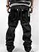 QBO Men's Vintage Graffiti Hip Hop Style Baggy Jeans Denim-38 Black