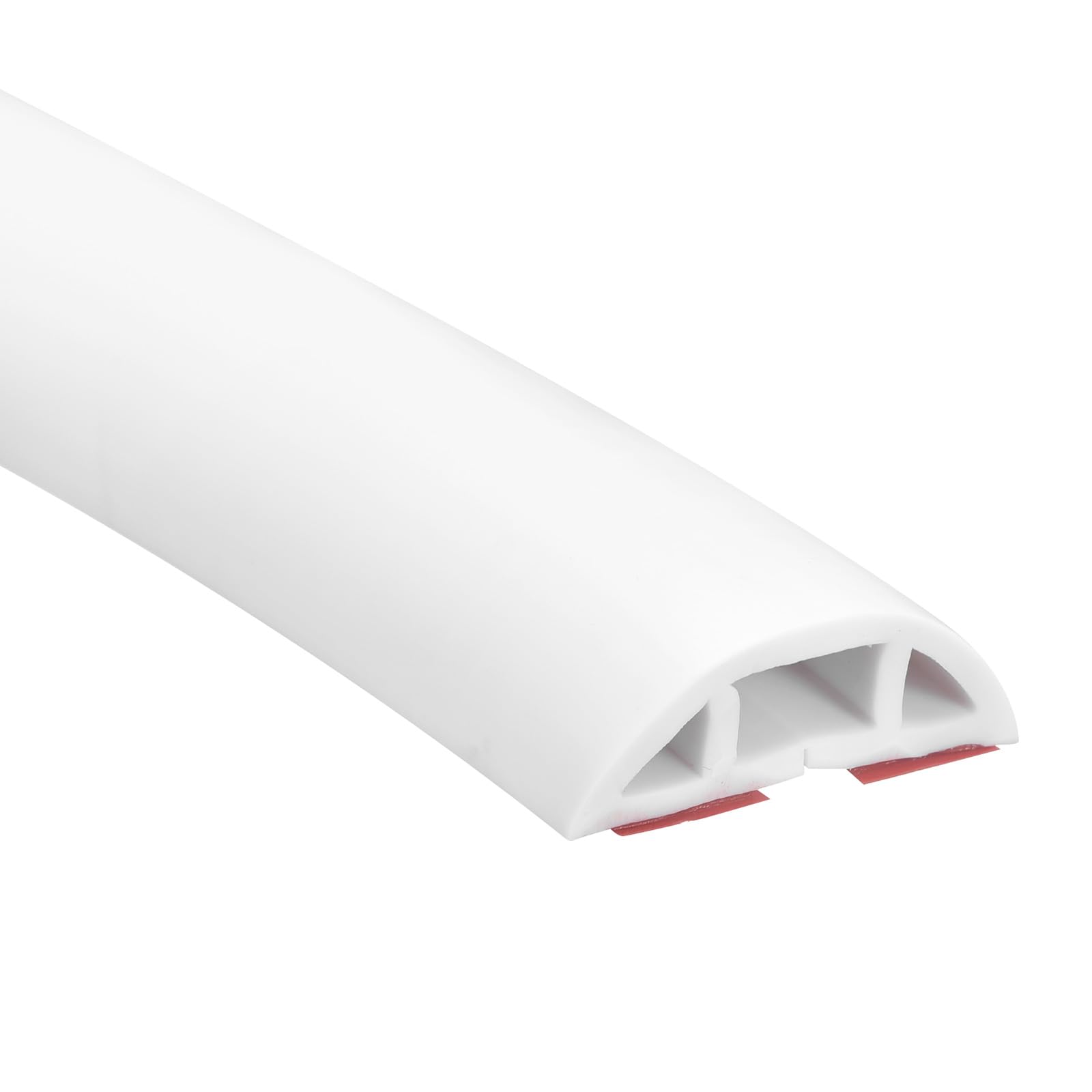 uxcell D30 6.6ft Floor Cord Cover, PVC Cord Cover Floor, Wire Cover for Extension Cords, Protect Wires & Prevent Cable Trips, Hole Width: 0.39", White