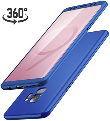 Luckydeer  Samsung Galaxy S9 Case with Screen Protector, Samsung Galaxy S9 Cover 360 Degree Protection Hard PC Ultra Thin Slim Full Body Lightweight Samsung S9 Case Front and Back - 5.8inch (Blue)