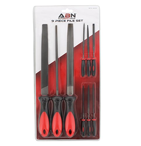 ABN Hand Deburring File 9-Piece Set – Deburr Kit of Small and Large Files for Metal Sharpening, Wood Hole Shaping