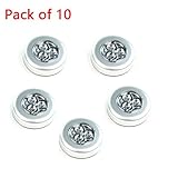 Exlight 3 LED Tap Touch Lamp Light Night Light -Emergency White Light Wireless Battery-powered- Set of 10(Silver)