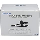 12 Pack - Tarp Clips - 12 Heavy Duty Tarp Clips - Secures Tarps, Canopies and Covers - Locking Clamp Design for Superior Holding Power. - 12 Pack