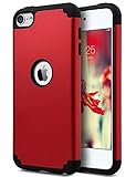 ULAK Case for iPod Touch 5 & 6, iPod Touch Case 7th Generation 2019, Slim Fit Protective Hybrid Dual Layer Soft Silicone and Hard Back Cover for Apple iPod Touch 5th/6th/7th Gen, Red