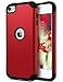 ULAK iPod Touch 7 Case, iPod Touch 6 Case, Slim Fit Hybrid Hard Back Cover with Shockproof Soft Silicone Interior Anti-Scratch Premium Case for iPod Touch 5th/6th/7th Generation, Red