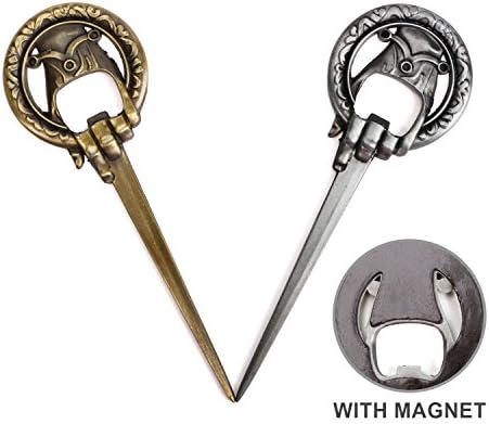Scott Malone Hand of the King Bottle Opener - Game of Thrones Style - Pack of 2 Bronze and Silver Medium