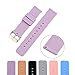MLQSS Soft Silicone Watch Band with Quick Release Pins - Choice Color & Width (18mm, 20mm or 22mm) Watch Straps w/Adjustable Metal Clasp