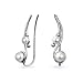 White Freshwater Cultured Pearl Wire Ear Pin Climbers Earrings For Women Round Crawlers .925 Sterling Silver