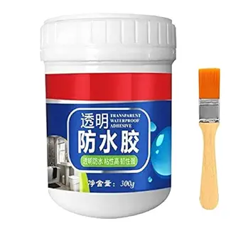 KriVat Waterproofing Transparent Crack Seal Solution PACK OF 1 for Homes Glue 300g with brush Adhesive Roof Crack Sealant For Surface, Cement, Marble, Wood (300gm)