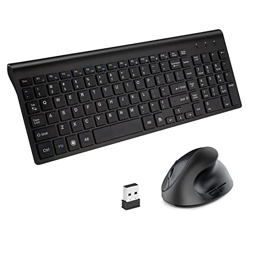 Fonicer 2.4GHz Wireless Vertical Ergonomic Mouse and Keyboard Combo