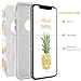 BENTOBEN iPhone Xs Case, iPhone X Case, Shockproof Slim Anti-Scratch Gold Pineapple Design Hybrid Hard PC Soft Rubber Glossy Protective Case for iPhone Xs/X/Ten【Support Wireless Charging】, White/Gold