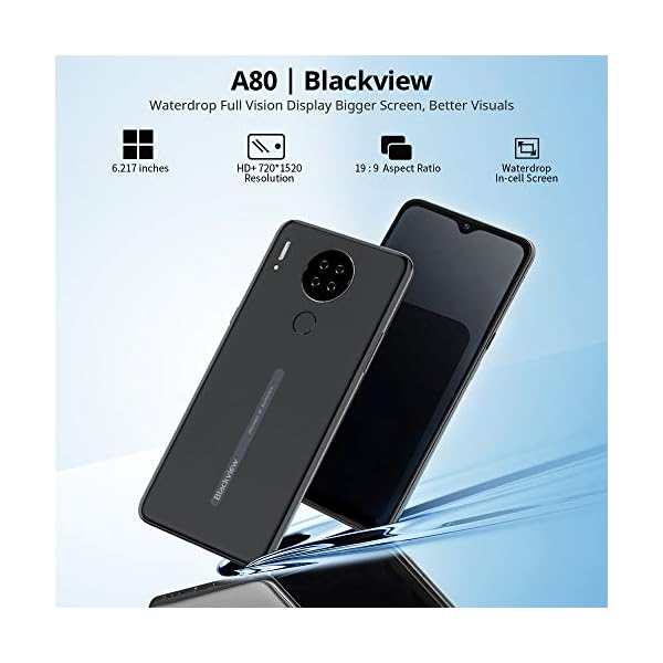 Mobile-PhoneBlackview-A80-4G-Smartphone-SIM-Free-Phones-UnlockedAndroid-10-Phone-with-6217-inches-Waterdrop-Screen13MP-Quad-Camera4200mAh2GB16GB128GB-ExtensionFaceFingerprint-Unlock-Black Mobile Phone,Blackview A80 4G Smartphone SIM Free Phones Unlocked,Android 10 Phone with 6.217 inches Waterdrop Screen…