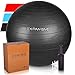Expansive Living Exercise Ball (Black, 65cm) - 2,000 lbs Stability Ball. Anti Burst & Heavy Duty for Yoga, Balance and Birthing. Physio Ball | Office Chair | Professional Grade Swiss Ball