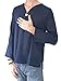 Men's Summer T-Shirt 100% Cotton Hippie Shirt V-Neck Beach Yoga Top (US, Alpha, Medium, Regular, Regular, Grey)