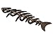 Comfify Decorative Fish Bones Wall Mounted Towel Rack Stylish Cast Iron Hanger with 4 “Fish Bones” Hooks for Towels, Robes and More - Includes Screws and Anchors - in Brown