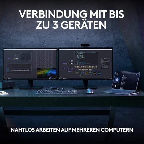 Logitech MX Keys S kabellose Tastatur, Low Profile, Fluid Quiet Typing, Programmable, Backlighting, Bluetooth, USB C Rechargeable, für Windows PC, Linux, Chrome, Mac, Deutsches QWERTZ - Grau 10