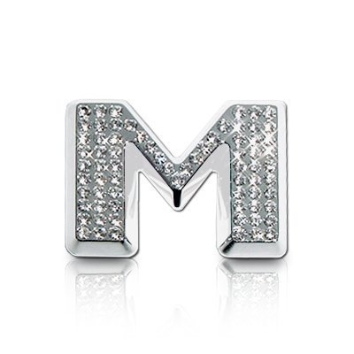 Crystal Letter M Chrome Car Emblem