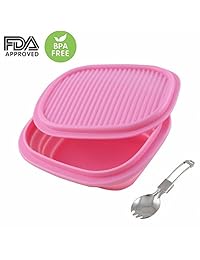Cuenco de silicona plegable con tapa de 1000 ml pa