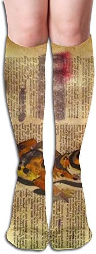 Long Stocking Watercolor Painting Of Leopard Gecko Women's Over Knee Thigh Winter Warm Sexy Stocks Knitting Welt