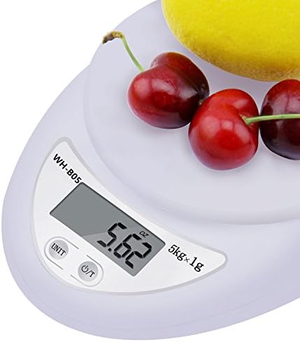 Electronic Kitchen Scale - High Precision 11lb/5kg - Unit Converts in Grams (G),