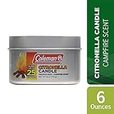 Coleman Campfire Scented Citronella Candle with Wooden Crackle Wick - 6 oz Tin