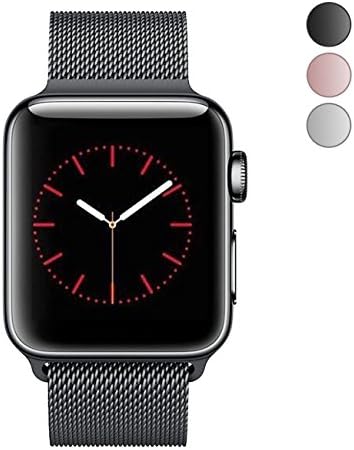 For Apple Watch Band 42mm Durable Milanese Mesh Loop Stainless Steel Replacement iwatch Band with Strong Magnetic Closure for Apple Watch Series 3 Series 2 Series 1 Black