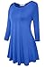 JollieLovin 3/4 Sleeve Shirts for Women Swing Plus Size Tunic Tops Long Sleeve Tee Shirts Loose Fit Fall Tops Lightweight Sweaters Ladies Winter Clothes Blue 2X