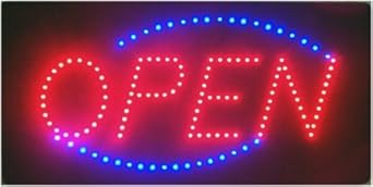 LED Leuchtreklame Schild, groß, leuchtstark 'OPEN'