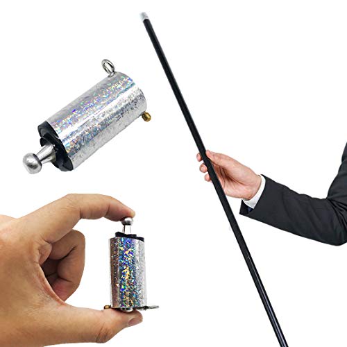 Magic Pocket Staff Metal Appearing Cane for Magic Tricks with Gloves