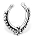 Sterling Silver Faux Clip-On Septum Nose Ring, Non-Piercing Clip-On Septum Hoop, Style 3