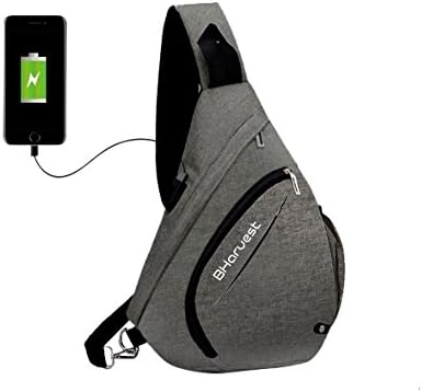 Charging Sling Bag Sling Pack Sling Backpack Cross Chest Bag for Women Men (Dark Grey)