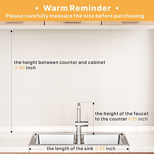 Over The Sink Dish Drying Rack - iSPECLE Stainless Steel 2 Tier Dish Rack Large Above Sink Drying Rack Kitchen Sink Shelf, Silver