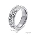 Vnox 7mm Width Women Stainless Steel Eternity Ring CZ Cubic Zirconia Circle Round,Size 5-9