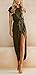 Yidarton Women Ladies Sexy Casual Short Sleeve Beach Party Slit Long Maxi Dress ArmyGreen S