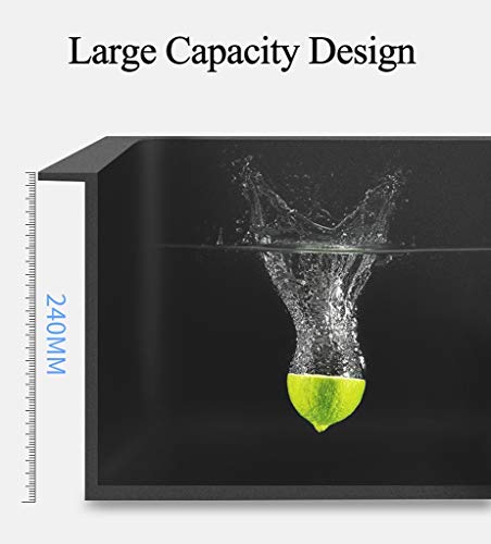 JYHW Schwarz Nano Kitchen Sink 304 Edelstahl-Wannen-Handgemachte Verdickte Unterbauwaschtisch 50 Zu Erhöhen × 43cm – Bild 8