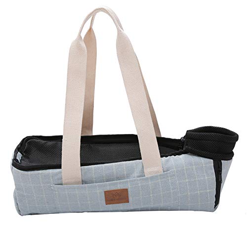 Miss Meow Cat Grooming Bag,Cat Restraint Bag,Nail Cutting,Injecting,Examining, Ear Cleaning, Small Dogs Cats Travel Bag Carry Bag (Large, Blue)