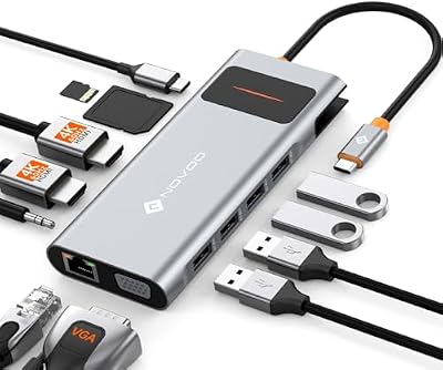 Hub USB C, Adaptateur Multiport 9 en 1 avec HDMI 4K@60Hz, 5 Ports USB, PD 100W, SD/TF, Adaptateur HDMI, Station d'accueil USB C pour MacBook Air M1/M2, HP, Dell, Lenovo, ASUS