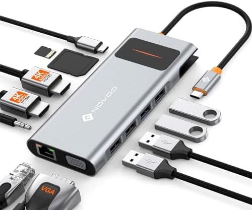 Hub USB C, Adaptateur Multiport 9 en 1 avec HDMI 4K@60Hz, 5 Ports USB, PD 100W, SD/TF, Adaptateur HDMI, Station d'accueil USB C pour MacBook Air M1/M2, HP, Dell, Lenovo, ASUS