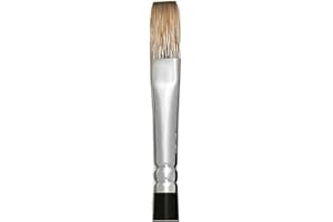 Trekell Legion Synthetic Mongoose Long Handle Artist Brushes for Oil and Acrylic Long Flat - 9100FL Series / 8