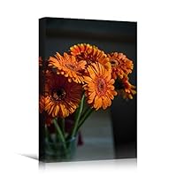 Canvas Wall Art Orange Floral Arrangement Bouquet Expressive Floral Multicolor Photography Romantics - 12x18 inches