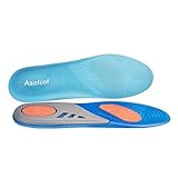 Asofcof Gel Sports Orthotic Insoles, Full Length Performance Shoe Inserts, Perfect For Alleviating Foot Pain (Unisex US3-US8)