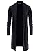 NEARKIN (NKNKTNC803 Mens Slim Cut Look Knitwear Shawl Collar Long Cardigan Sweater Black US L(Tag Size L)