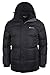 Mountain Warehouse Snow Mens Padded Jacket - Fleece Lined Hood Puffer Black Medium