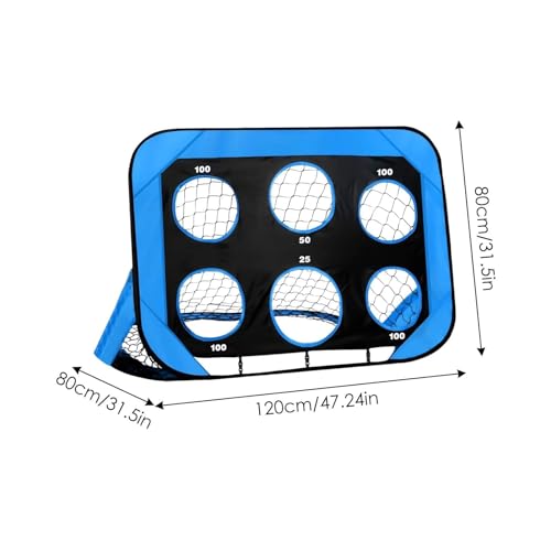 PINGWGO Portable Football Goal Net, 4-in-1 Football Training Set with Carry Bag, Foldable Mini Soccer Goal Net for Kids, Blue and Black, Multi-Mode Goal Post, Easy Assembly